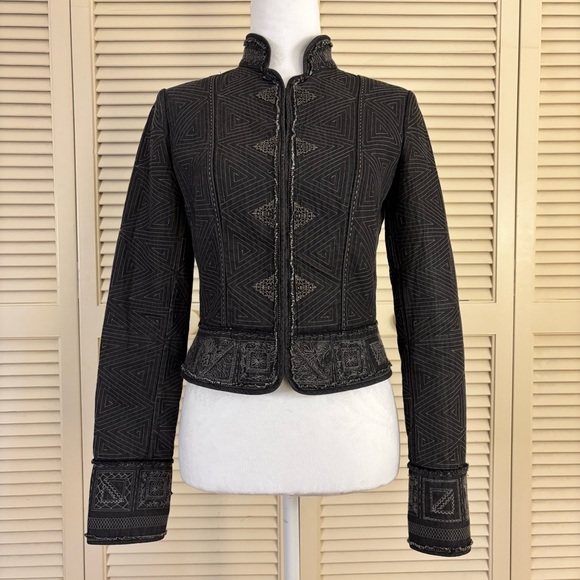 Elie Tahari Jacket Embroidered Gray XS - Picture 13 of 13